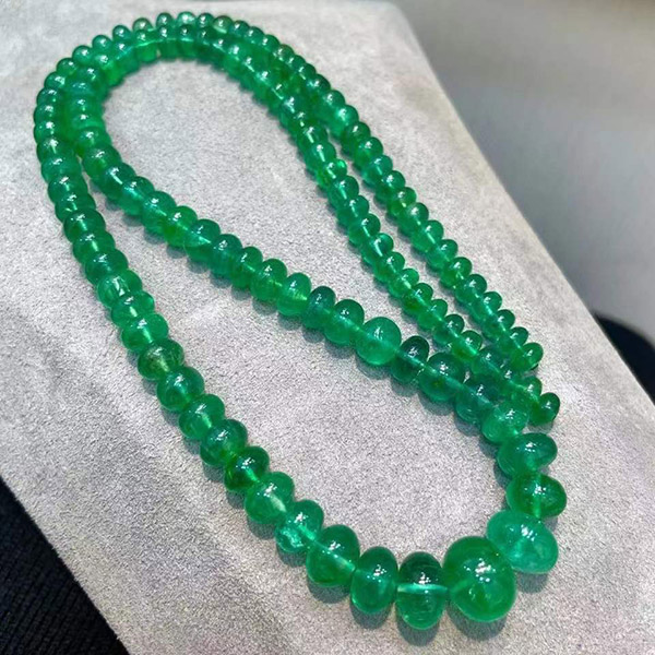 祖母绿巨无霸大尺寸算盘珠项链